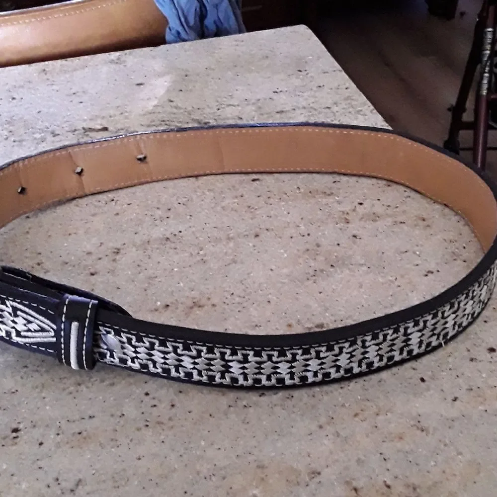 Kids Belt with Horse Design in Black and Brown